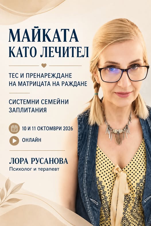МАЙКАТА КАТО ЛЕЧИТЕЛ. Демонстрационен семинар с Лора Русанова